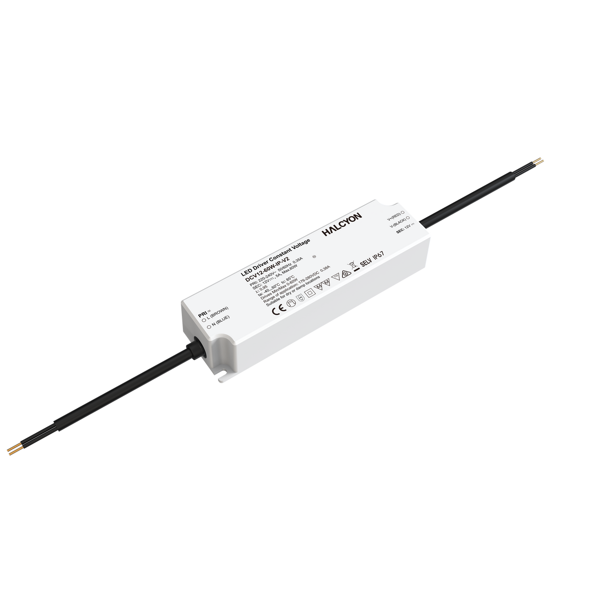 IP67 12V 60W Constant Voltage Non-dimmable Driver