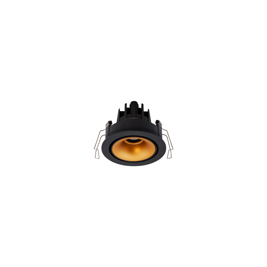 Cevon Dark Art Tilt/Rotate Small Downlight Kit Black, Gold 3000K