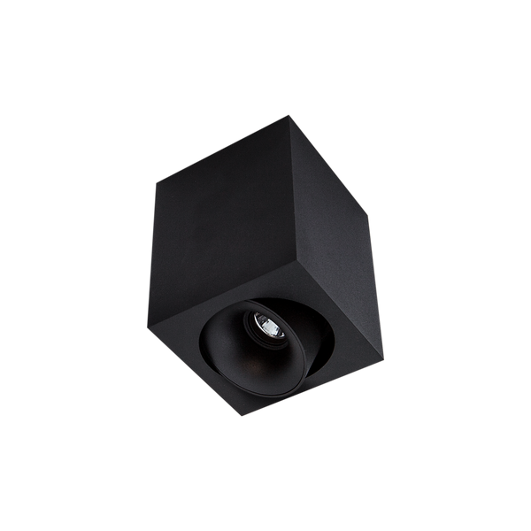Cevon Med Square Tilt/Rotate Surface Mt Downlight Black, Black 3K