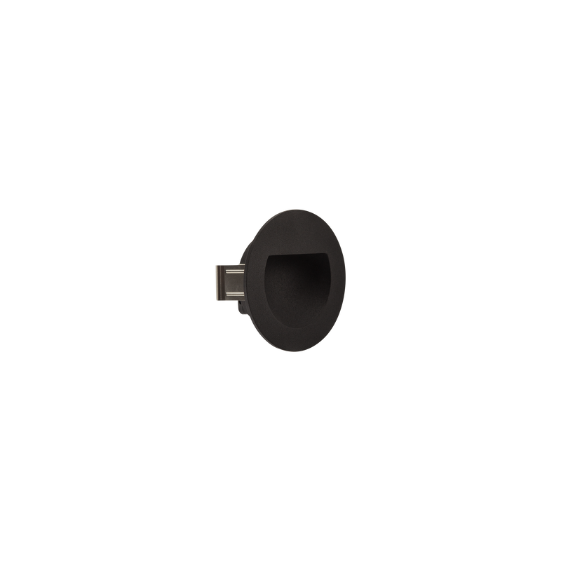 Scoop Round Recessed Wall/Concrete Matt Textured Black 2700K