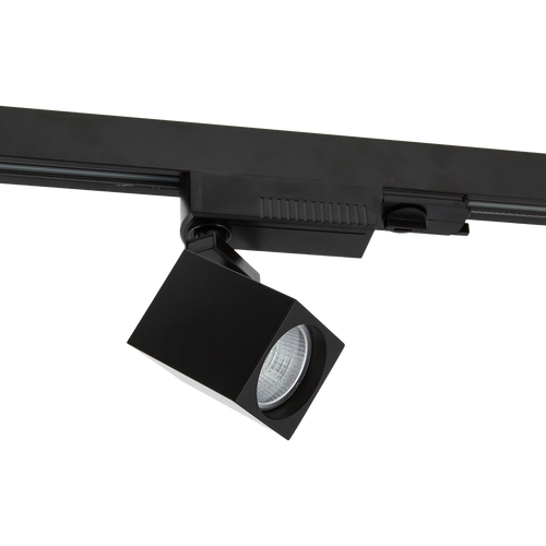 13W Three Circuit LED Square Track Spot Black 4000K