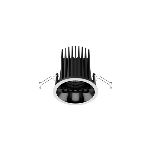 Cevon Large Darklight Slim Trim Downlight White, High Gloss Black 3K