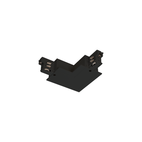 Track 3 Circuit L Connector Earth Inside - Recessed Black