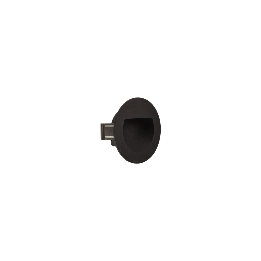 Scoop Round Recessed Wall/Concrete Matt Textured Black 2700K
