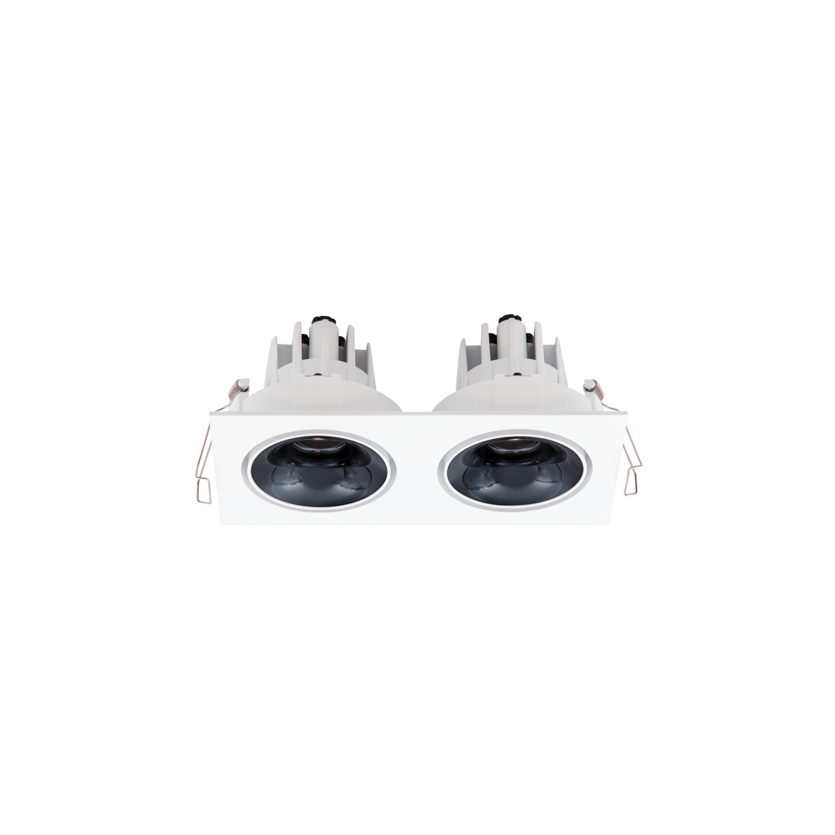 Cevon Tilt/Rotate Sml Double Downlight Kit White, High Gloss Black 3K