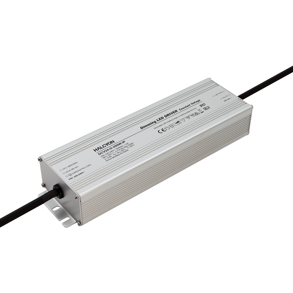 IP67 24V 200W Constant Voltage Phase-cut Dimmable Driver