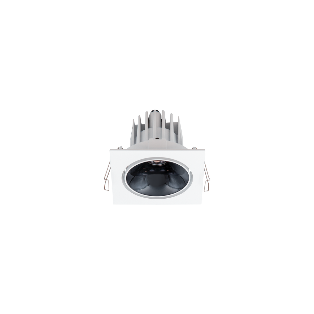 Cevon Tilt/Rotate Square Med Downlight Kit White, High Gloss Black 3K