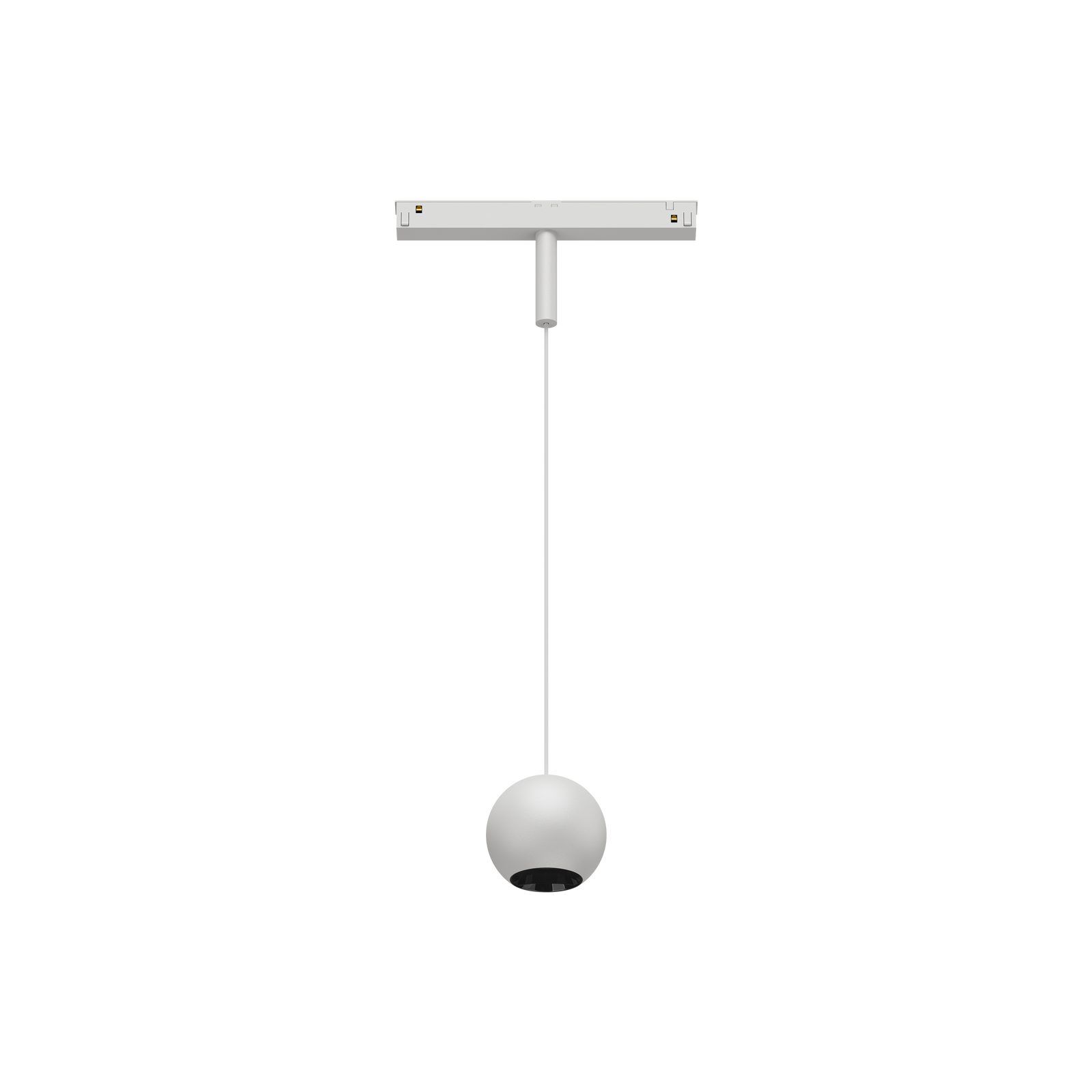 Cevon T8 48V Track Pendant Sphere White, High Gloss Black
