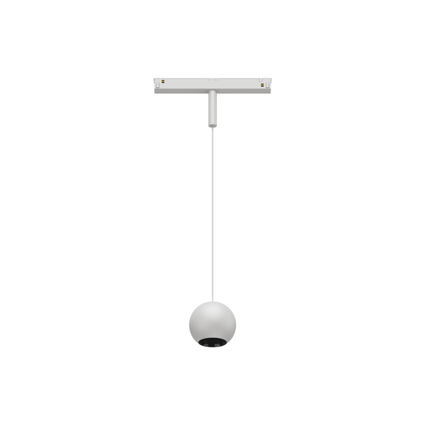 Cevon T8 48V Track Pendant Sphere White, High Gloss Black