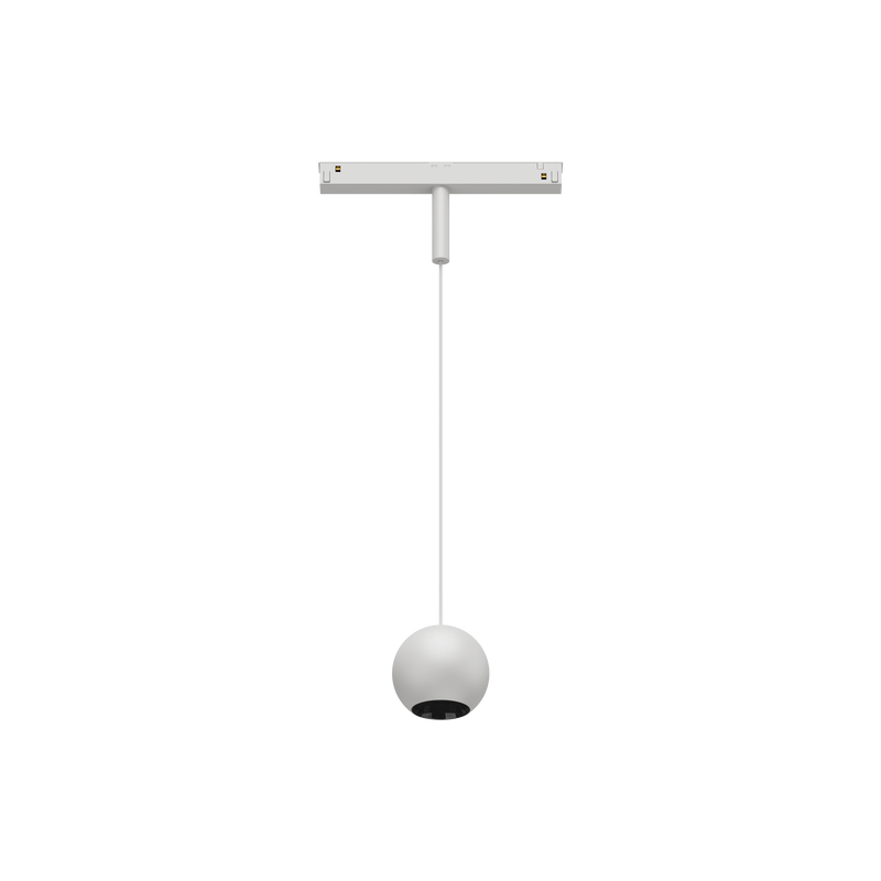 Cevon T8 48V Track Pendant Sphere White, High Gloss Black