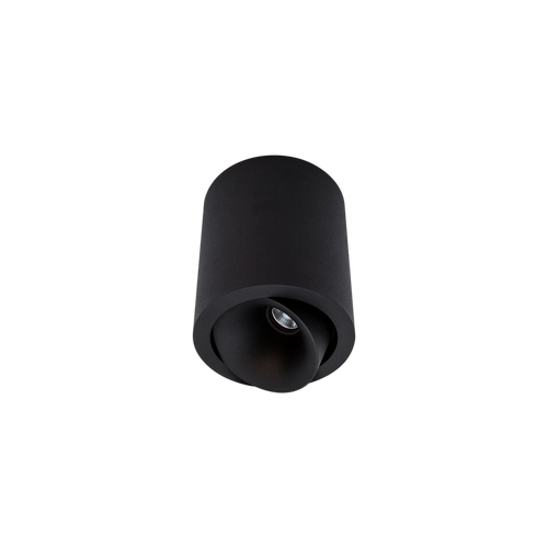 Cevon Large Tilt/Rotate Surface Mt Downlight Black, Black 3000K