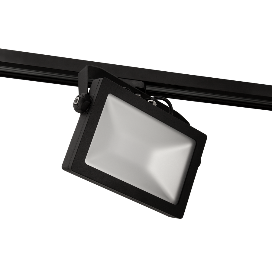 Three Circuit Economy Track Flood Slim Large Black 4000K