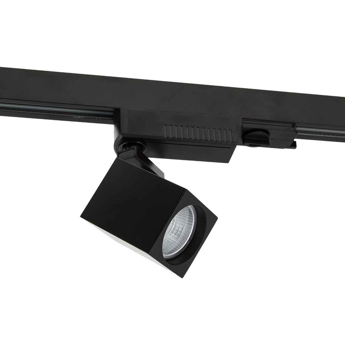 13W Three Circuit LED Square Track Spot Black 4000K