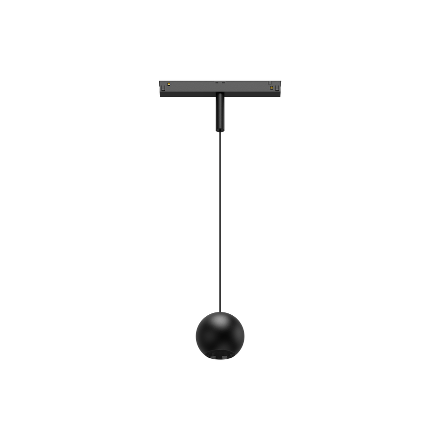 Cevon T8 48V Track Pendant Sphere Black, High Gloss Black
