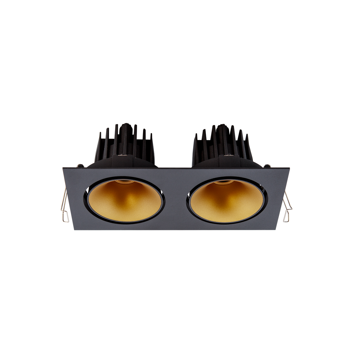 Cevon Tilt/Rotate Med Double Downlight Kit Black, Gold 3000K