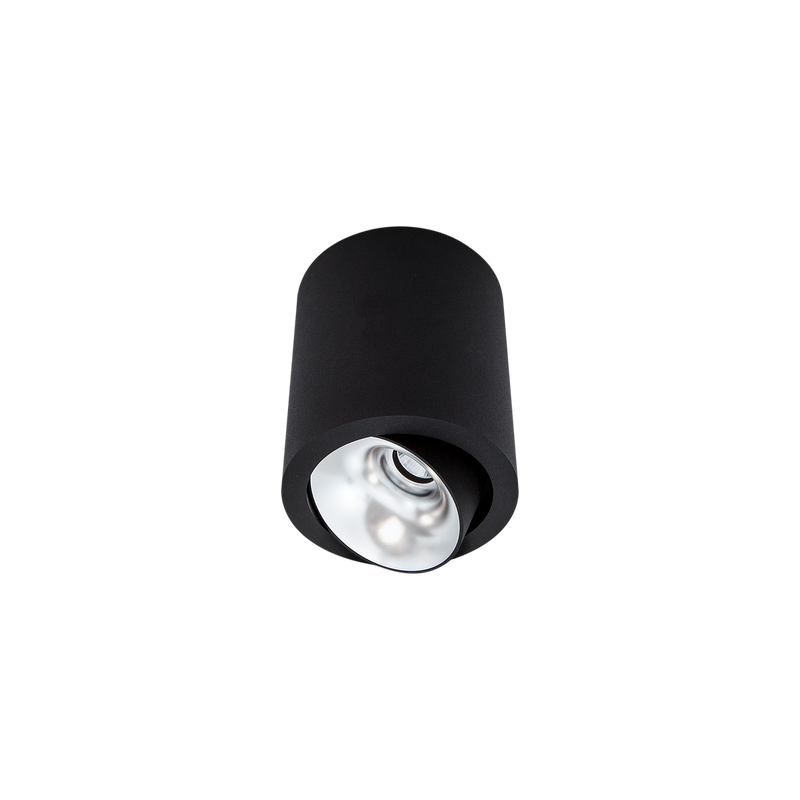Cevon Large Tilt/Rotate Surface Mt Downlight Black, Silver 3000K