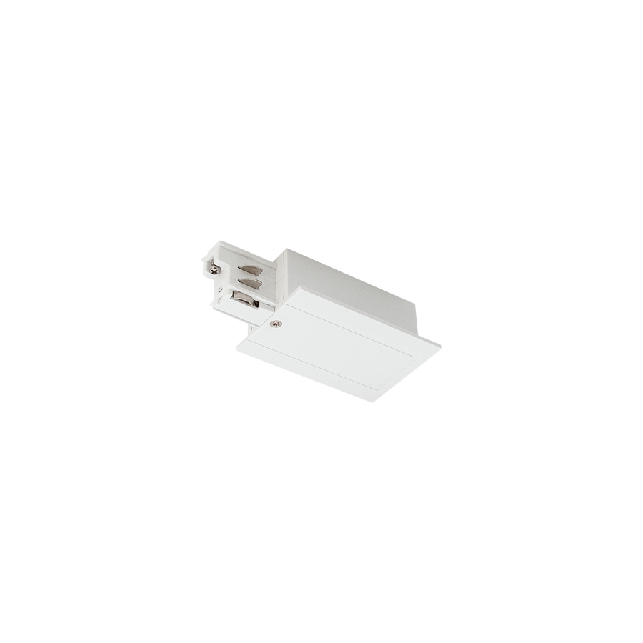 TRACK 3 CIRCUIT MAINS CONNECTOR EARTH R - RECESSED White