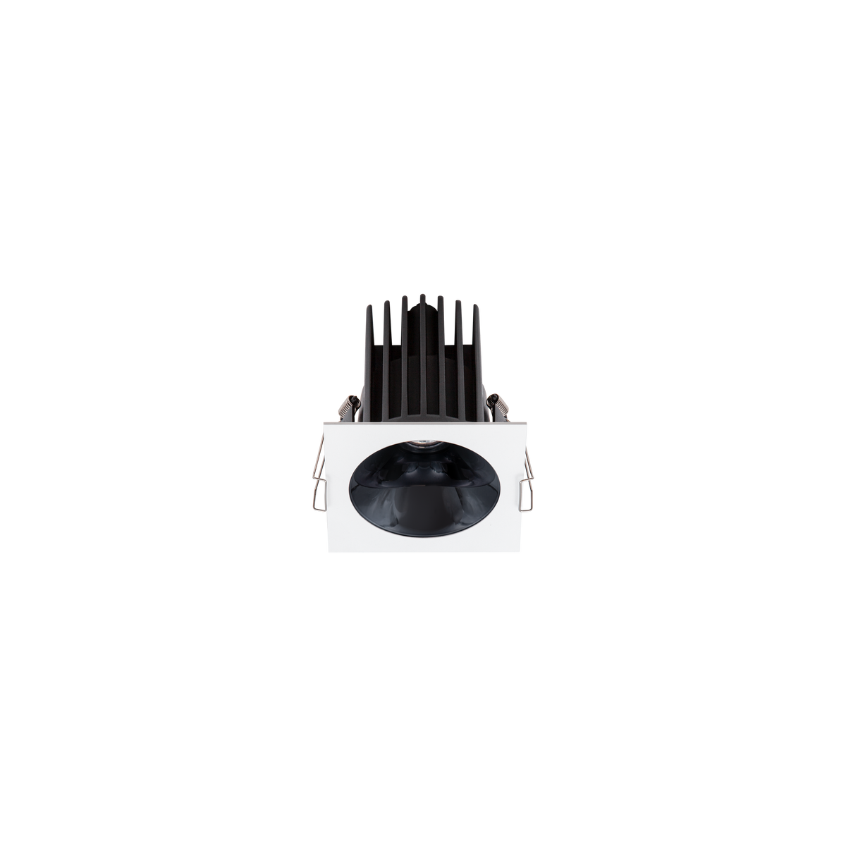 Cevon Dark Art Square Medium Downlight Kit White, High Gloss Black 3K