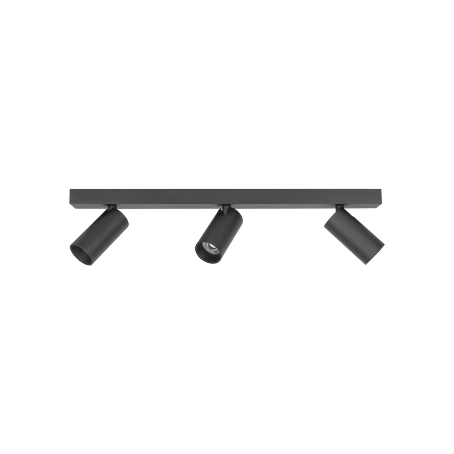Tube Surface Mount Triple Spot Black 3000K