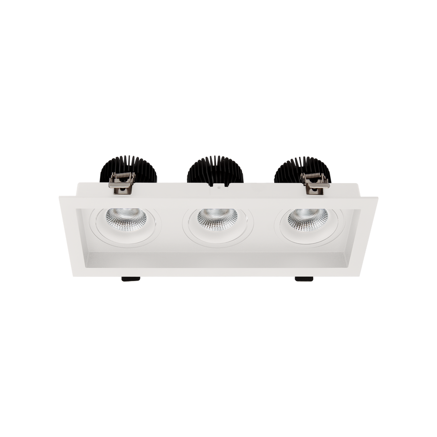 Cevon Box Tilt/Rotate Triple Downlight Kit White 3000K