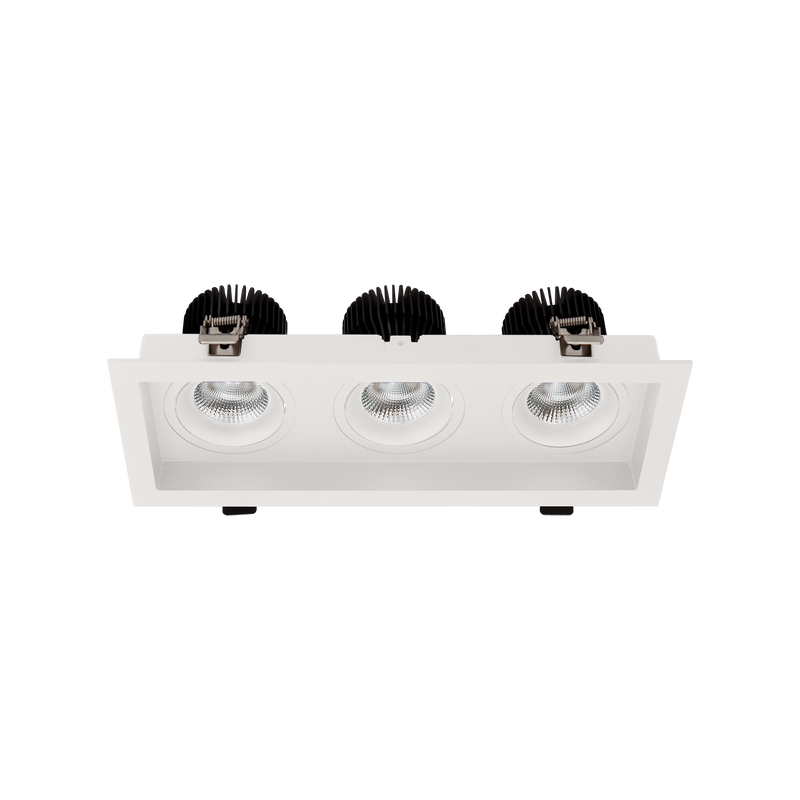 Cevon Box Tilt/Rotate Triple Downlight Kit White 3000K