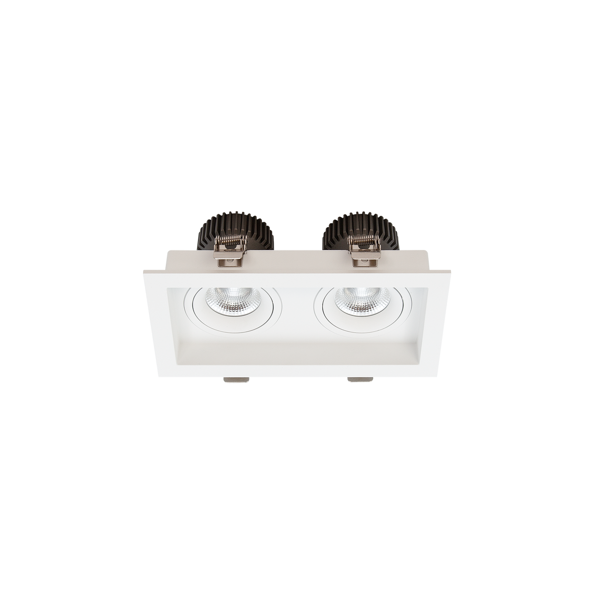 Cevon Box Tilt/Rotate Double Downlight Kit White 3000K