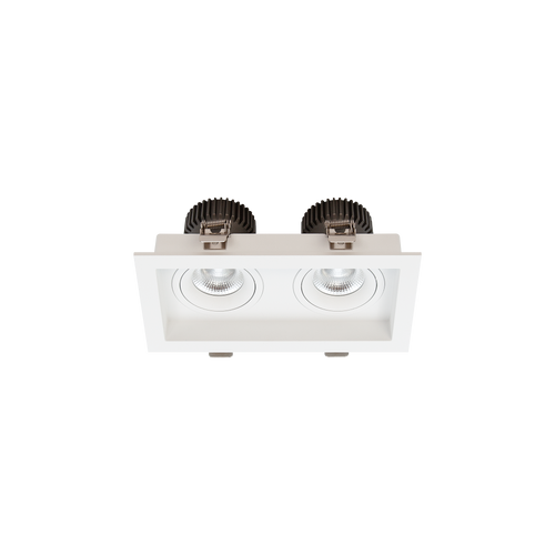 Cevon Box Tilt/Rotate Double Downlight Kit White 3000K