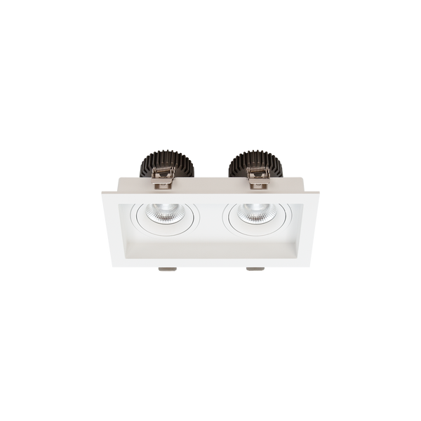 Cevon Box Tilt/Rotate Double Downlight Kit White 3000K