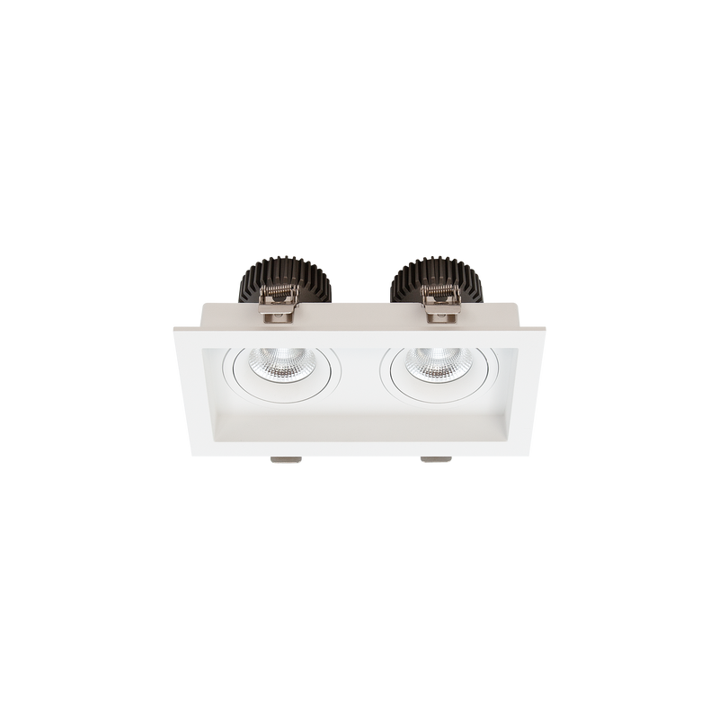 Cevon Box Tilt/Rotate Double Downlight Kit White 3000K