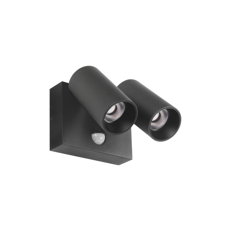 Exterior Sensor Spot Design Series Double Black 3000K