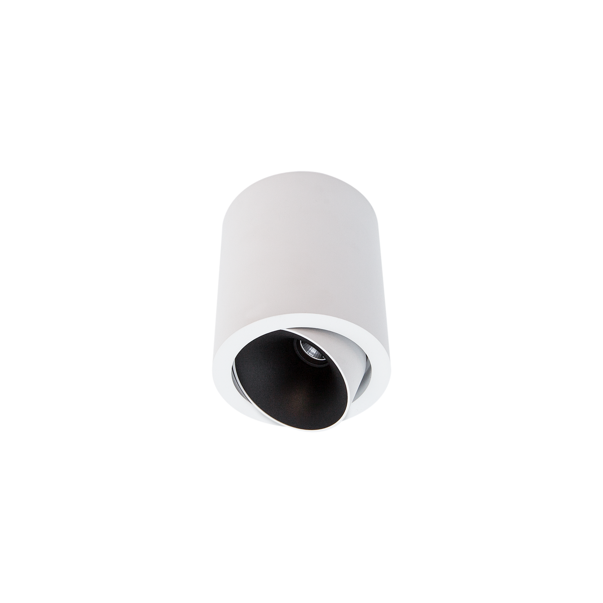 Cevon Large Tilt/Rotate Surface Mt Downlight White, Matt Black 3000K