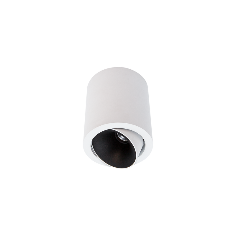 Cevon Large Tilt/Rotate Surface Mt Downlight White, Matt Black 3000K