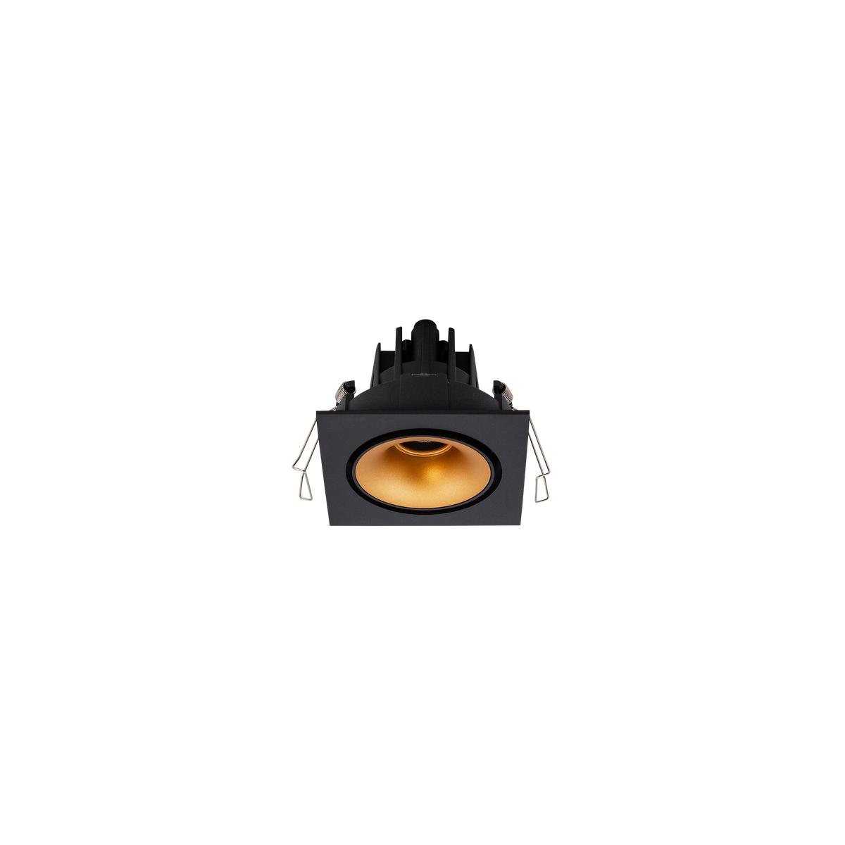 Cevon Tilt/Rotate Square Sml Downlight Kit Black, Gold 3K