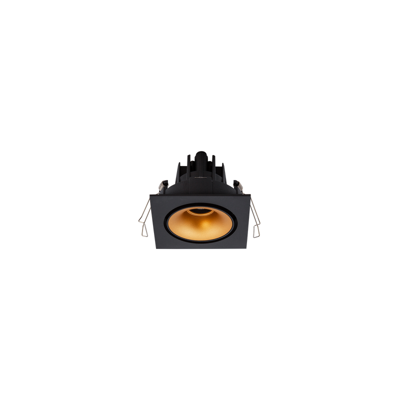 Cevon Tilt/Rotate Square Sml Downlight Kit Black, Gold 3K