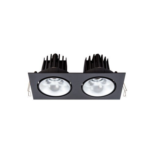 Cevon Tilt/Rotate Med Double Downlight Kit Black, Silver 3000K