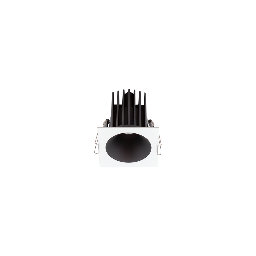 Cevon Dark Art Square Medium Downlight Kit White, Matt Black 3000K