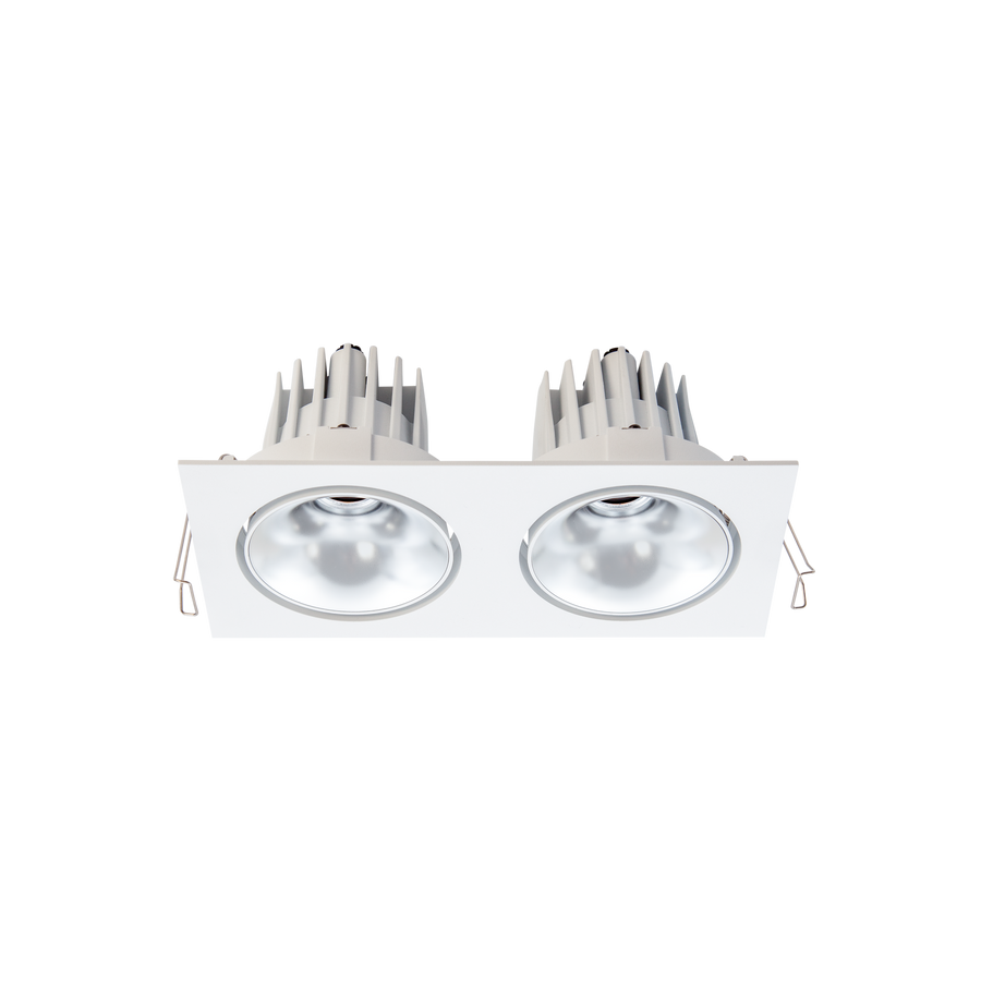 Cevon Tilt/Rotate Med Double Downlight Kit White, Silver 3000K