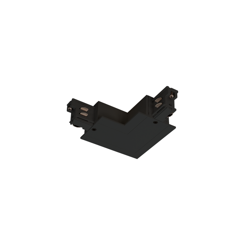 Track 3 Circuit L Connector Earth Outside - Recessed Black