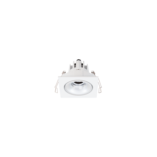 Cevon Tilt/Rotate Square Sml Downlight Kit White, Silver 3000K