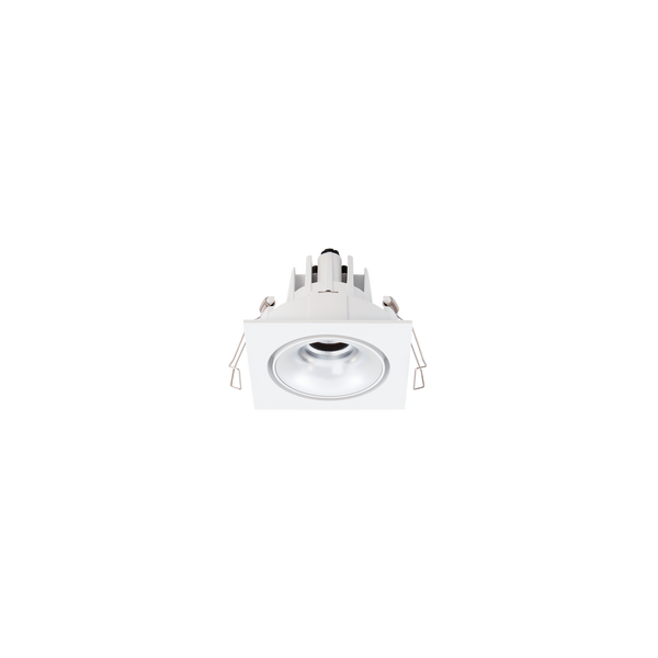 Cevon Tilt/Rotate Square Sml Downlight Kit White, Silver 3000K