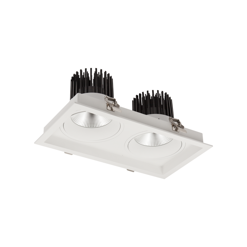 Cevon Box XL Tilt/Rotate Double Downlight Kit White 3000K
