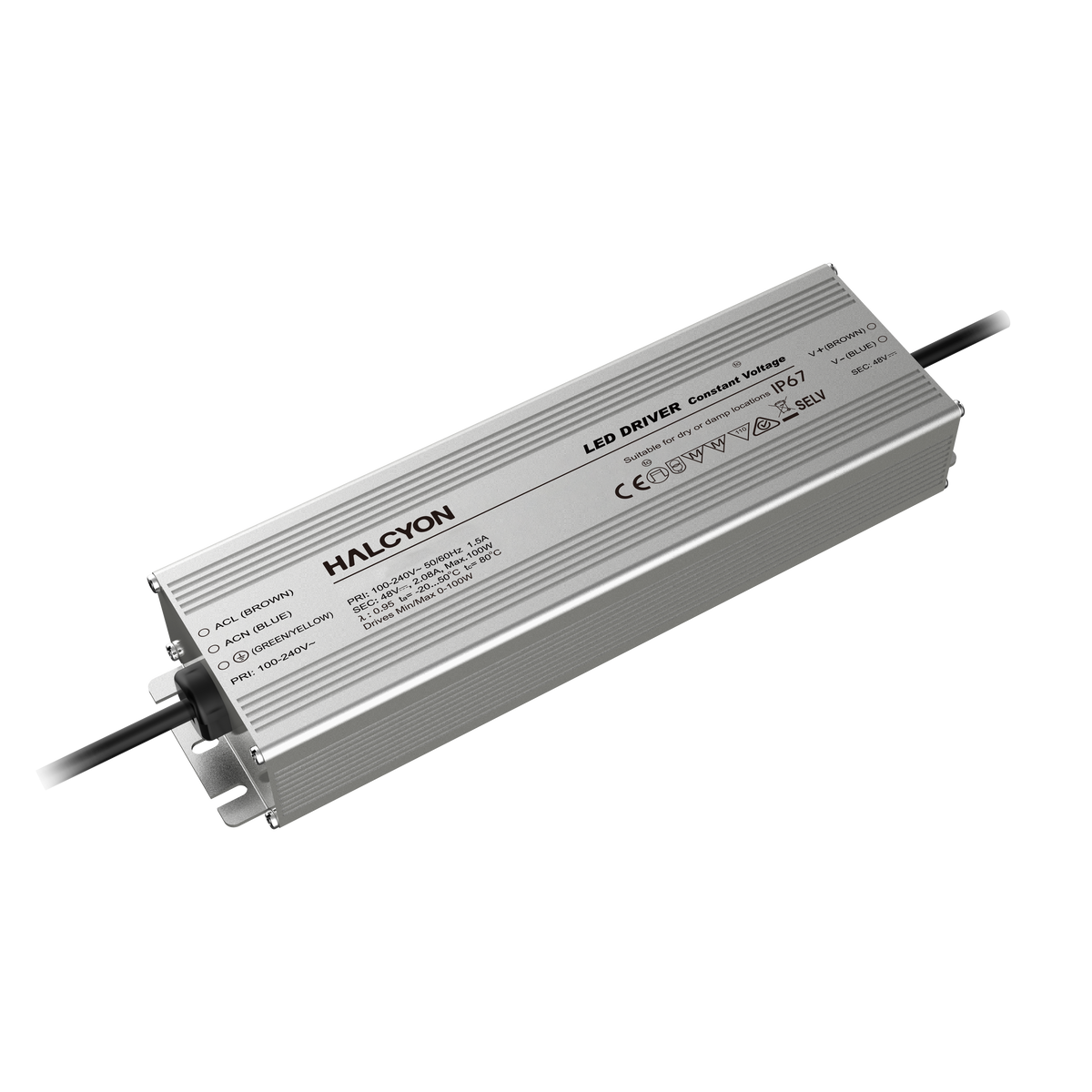 IP67 100W 48V Constant Voltage Non-dimmable Driver