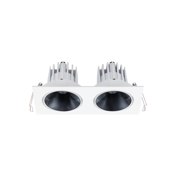 Cevon Tilt/Rotate Med Double Downlight Kit White, High Gloss Black 3K