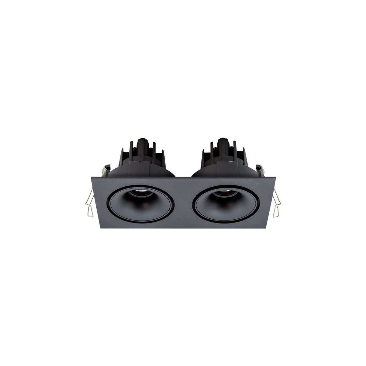 Cevon Tilt/Rotate Sml Double Downlight Kit Black, Matt Black 3000K