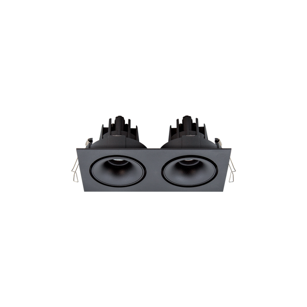 Cevon Tilt/Rotate Sml Double Downlight Kit Black, Matt Black 3000K