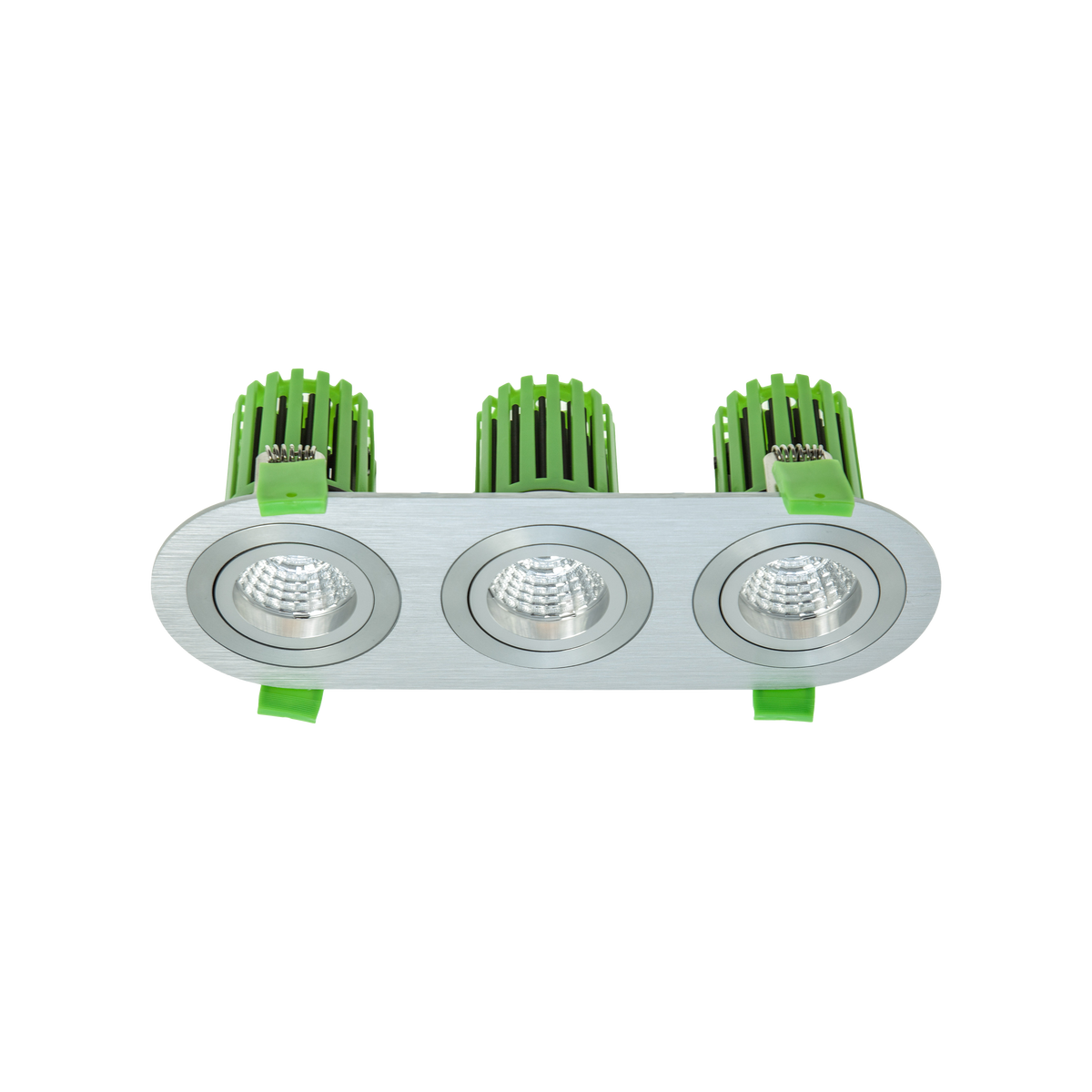Triple Tilt / Rotate Downlight Kit Brushed Aluminium 3000K