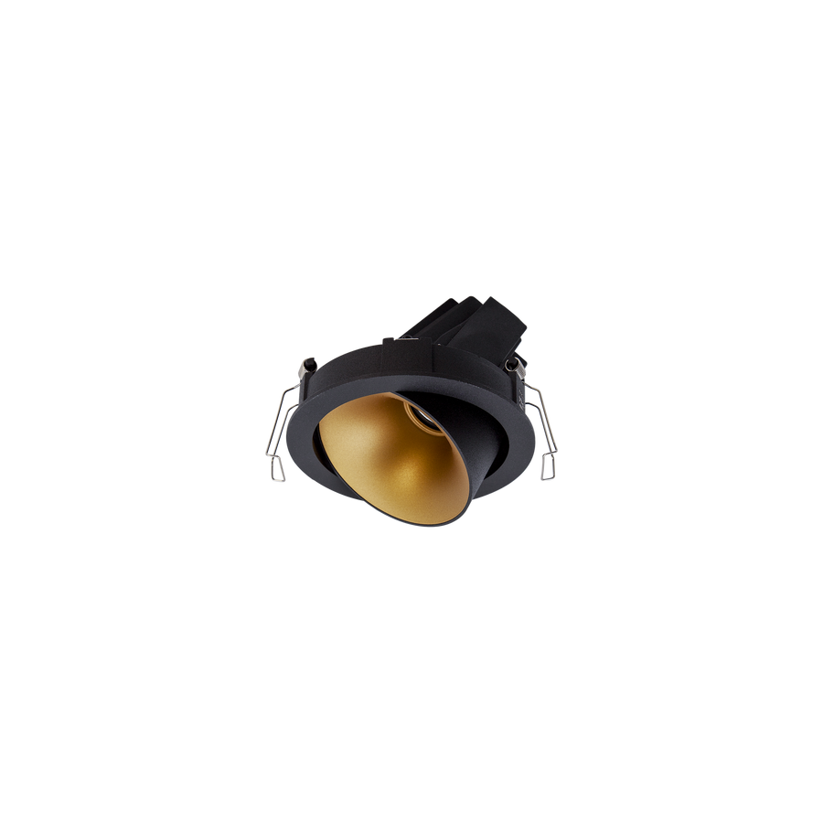 Cevon Dark Art Tilt/Rotate Medium Downlight Kit Black, Gold 3000K