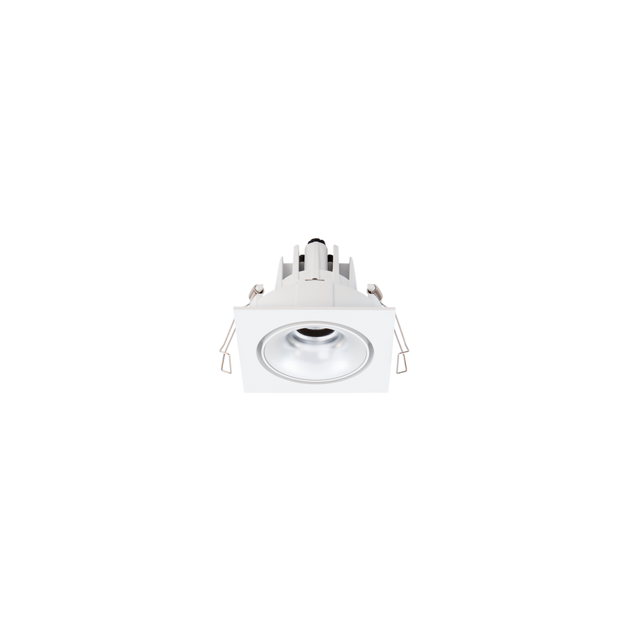 Cevon Tilt/Rotate Square Sml Downlight Kit White, Silver 3000K
