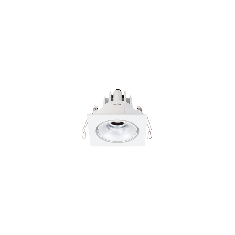 Cevon Tilt/Rotate Square Sml Downlight Kit White, Silver 3000K