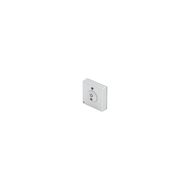 Square Mini RF Wireless Single Colour Dimming Button Silver